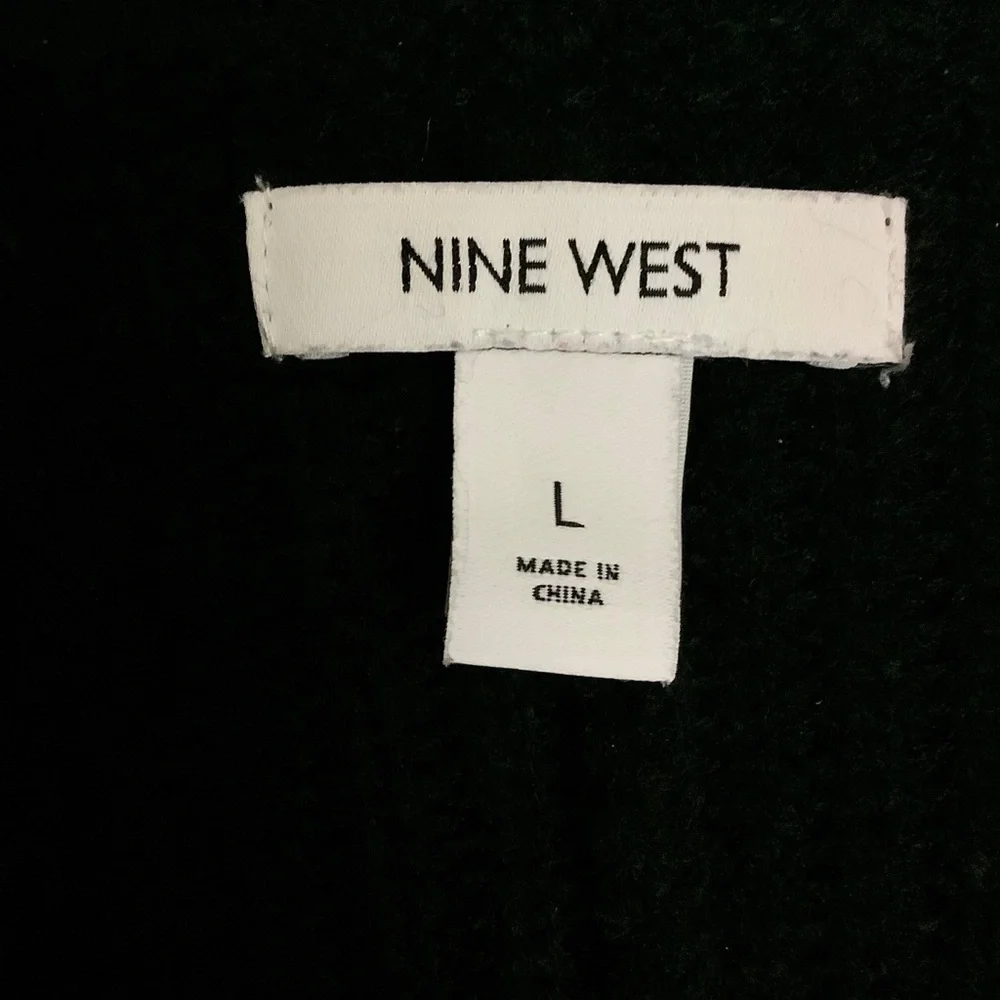NINE WEST Striped Asymmetrical Knit Sweater SZ-L - Picture 3 of 9